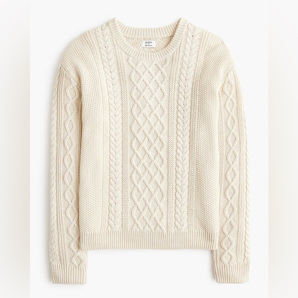 NWT J.Crew New England Cable Crewneck Sweater - Picture 4 of 4
